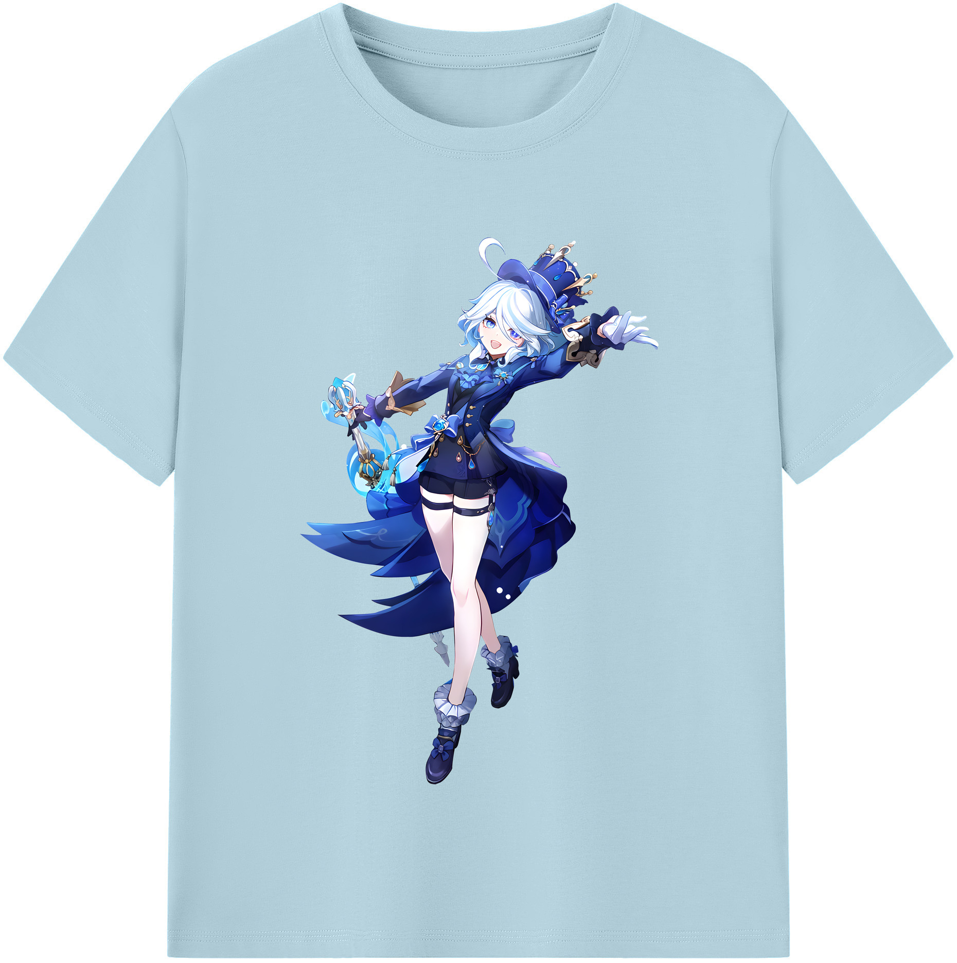 げんし神 フリーナ genshin Furina 綿100％半袖Tシャツ（フロントプリント）